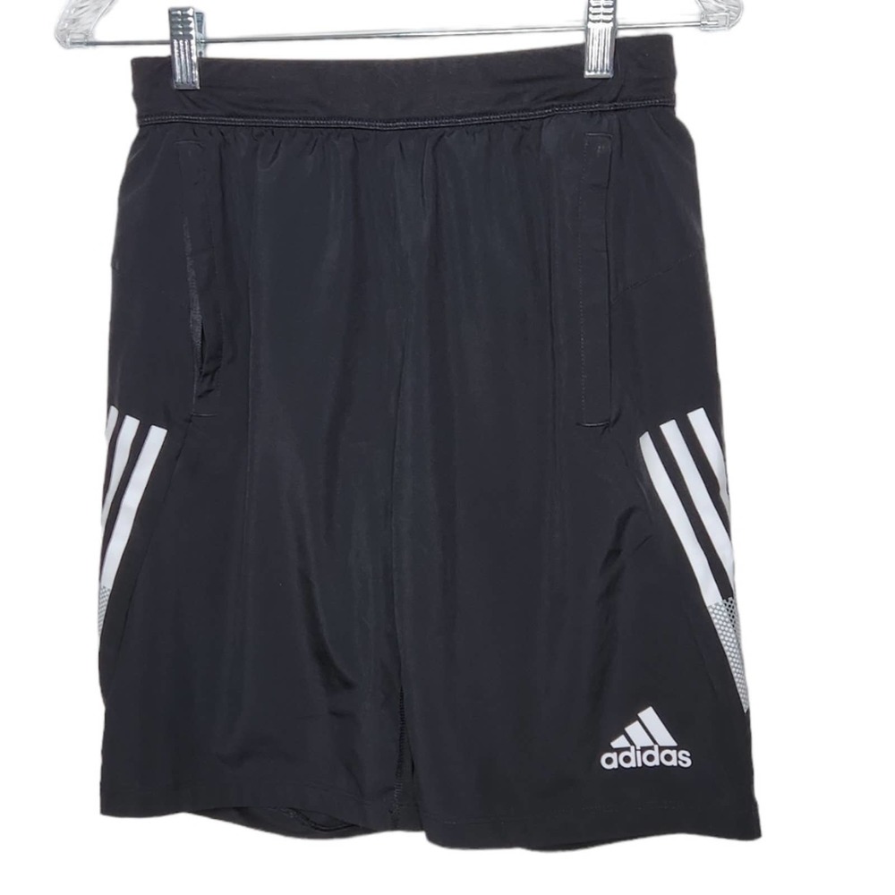 Adidas Aeroready 9 inch Shorts Black 3 Stripe Lightweight Above Knee Small Men's
